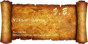 Viktor Barna névjegykártya